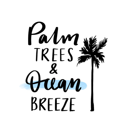 Summer vector lettering. Handwritten calligraphy with watermelon.のイラスト素材