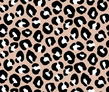 Leopard print, cheetah seamless pattern, jaguar texture. Jungle exotic background. Leo repeat vector design. Wild Animals fur illustration.のイラスト素材