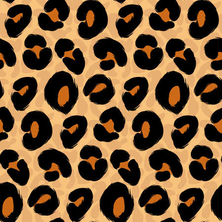 Leopard print, cheetah seamless pattern, jaguar texture. Jungle exotic background. Leo repeat vector...