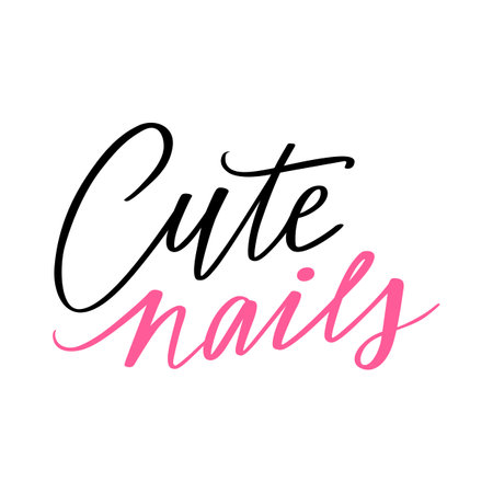 Nails Vector Handwritten lettering phrase. Inspiration Quote for Studio, Manicure Master, Beauty Salonのイラスト素材