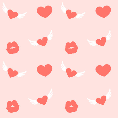Love Hearts for Valentines Day Seamless Pattern, Vector Illustrationのイラスト素材