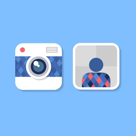 Flat Design Camera Icon, Vector Illustration for Your Projectsのイラスト素材