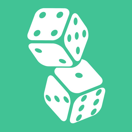Two Casino Gambling Dices Vector Illustration for Your Projects