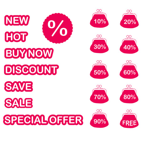 Retail Text Sign Sticky Labels, Flat Vector Illustration for Your Projectsのイラスト素材