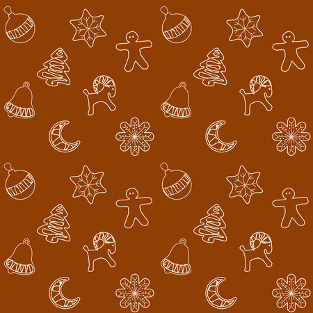 Christmas Ginger Bread Cookies Seamless Pattern, Vector Illustration for Your Projectsのイラスト素材