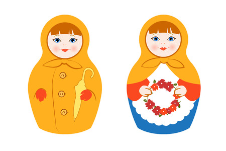 Isolated Russian Matryoshka Flat のイラスト素材