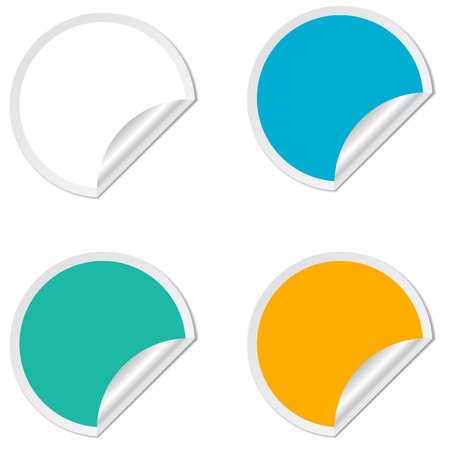 Isolated Realistic Sticky Label Set with Folded Corners for Your Projectsのイラスト素材