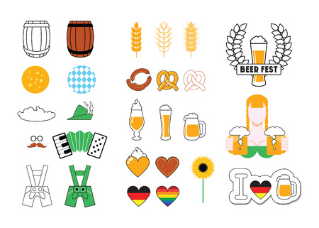 Beer Vector Icon Setのイラスト素材