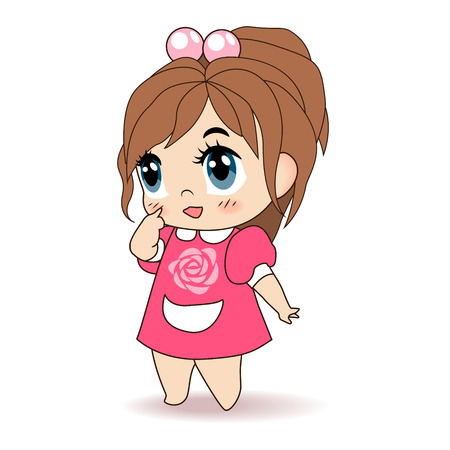 Little Girl, Children Vector Illustrationのイラスト素材