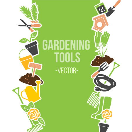 Spring Gardening Tools Set, Vector Illustrationのイラスト素材