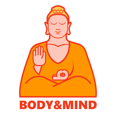 body and mind yoga, isolated buddha logotype in vector for your projectsのイラスト素材