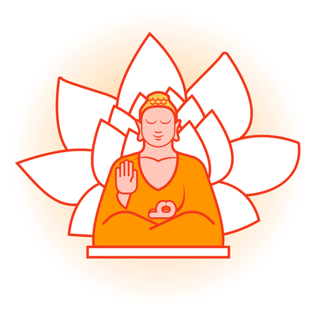 body and mind yoga, isolated buddha illustration in vector for your projectsのイラスト素材