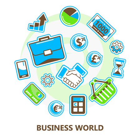 business, finance, banking, marketing world, isolated vector image for your projectsのイラスト素材