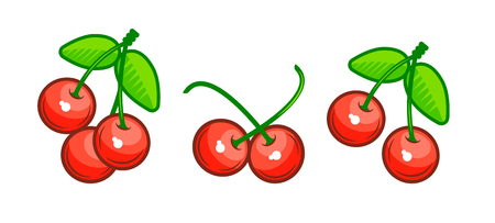 cherry berry isolated vector set for your projectsのイラスト素材
