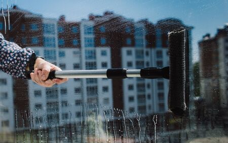 Window Cleaning Squeegee, cleaning servicesの写真素材