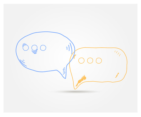 The pair of speech bubbles. Social icons. Flat style design
