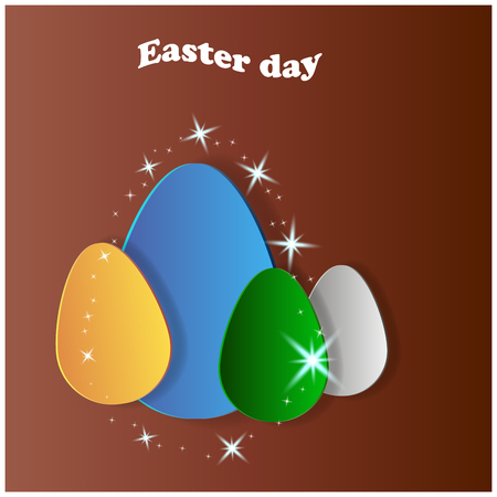 Vector green Paper easter egg cardのイラスト素材