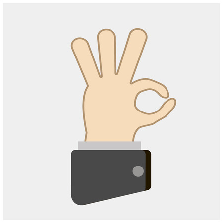 Hand OK sign. Communication gestures concept.のイラスト素材