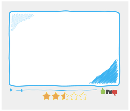 Media player with grey buttons and loading bar on whiteのイラスト素材