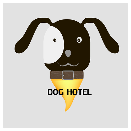 Pet hotel or pet club concept logo in beige and brown color artのイラスト素材