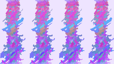 Abstract background, multi-colored futuristic columns, trunks, stalactites, painted with strokes of paint in purple-pink-blue colors. Design elements. Isolated vector.のイラスト素材