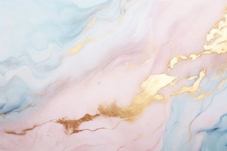Marble texture light. Marble background pastel pink blue color with gold. Natural pattern of light marble. Luxurious stylish design. Backdrop, ceramic floor and wall tiles, interior, tile wallpaper.の素材