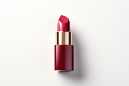 Closeup of red lipstick on white background. Beautyの素材