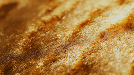 Close-up of a vibrant gold texture of soft fur with various shades of golden. Dyed animal fur. Concept is Softness, Comfort and Luxury. Can be used as Background, Fashion, Textile, Interior Designの素材