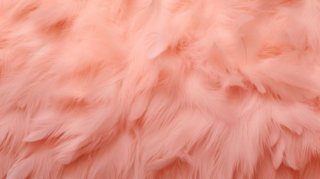 Trendy Peach soft feather texture. Fashionable color. Concept of Softness, Comfort and Luxury. Can be used as Background, Fashion, Textile, Interior Design. Furry surfaceの素材