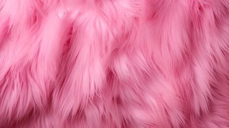 Close-up of a Glamour vibrant pink texture of soft fur. Dyed animal fur. Concept is Softness, Comfort and Luxury. Can be used as Background, Fashion, Textile, Interior Designの素材