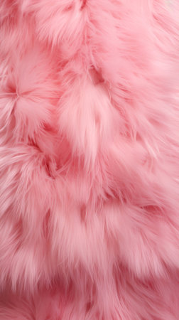 Close-up of a Glamour vibrant pink texture of soft fur. Dyed animal fur. Concept is Softness, Comfort and Luxury. Can be used as Background, Fashion, Textile, Interior Design. Vertical formatの素材