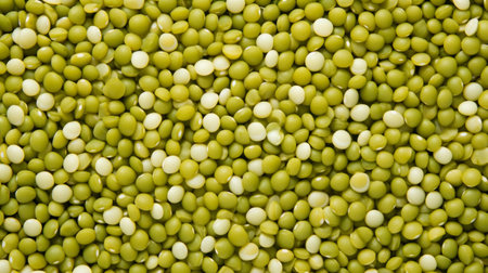 Top view of mung bean. Background texture of raw mung bean. Green Legumes. Superfood. Copy space. Bannerの素材