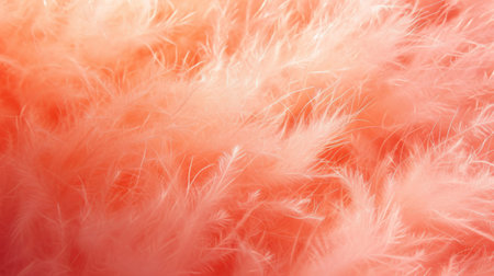 Trendy Peach soft feather texture. Background. Fashionable color. Concept of Softness, Comfort and Luxury. Perfect for backdrop, Fashion, Textile, Interior Design. Furry surface.の素材