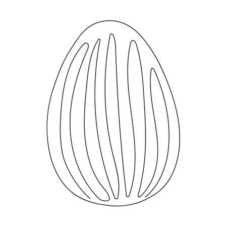 Easter egg with a pattern. Continuous one line drawing. Vector illustration on white background. Minimalist. Design element. Ideal for icon, logo, print, Easter decoration, coloring book, greeting cardのイラスト素材