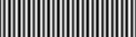 Black and white monochrome vertical stripes pattern. Wide banner. Simple design for background. Uniform lines in contrasting tones creating visual rhythm and balance. Optical illusion. Vector.のイラスト素材