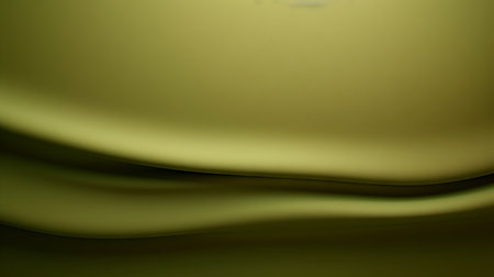 Abstract smooth wavy backdrop in green and yellow. Khaki colors. Concept of modern graphic design, minimalism, fluid shapes, dynamic motion, softness, and elegant background.の素材