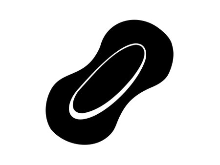 Black and white Daily liner. Panty liner vector illustration. Daily female hygiene pad. Sanitary liner isolated on white surface. Concept of daily feminine care, light protection, intimate hygieneのイラスト素材