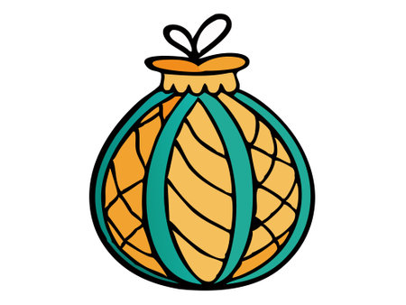 Christmas ornament isolated on a white background. Concept of holiday decoration, festive design, minimalist style, seasonal decor. Print, icon, design element.のイラスト素材