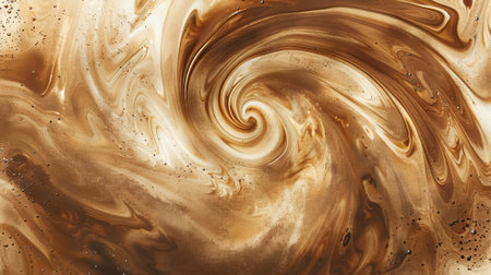Watercolor Illustration of Chocolate Texture. Concept of Sweet Dessert, Creamy Swirl, Artistic...