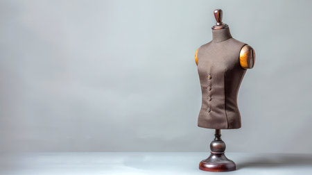 Elegant Tailor Mannequin on Clean White Background. Concept of Fashion Design, Sewing, Display, Minimalism. Copy space.の写真素材