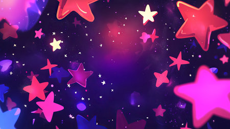 Whimsical Starry Night Sky in Vibrant Colors Art Concept of Fantasy Dreams Celestial Wonder. Copy...