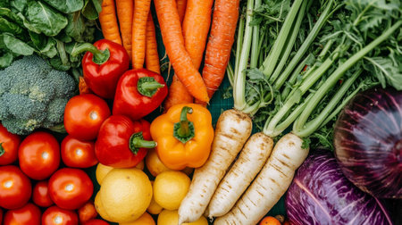 Fresh and Vibrant Vegetables in a Greenhouse on National Agriculture Day. Concept of Sustainable Farming, Healthy Eating, Organic Produce. National Agriculture Day.の写真素材