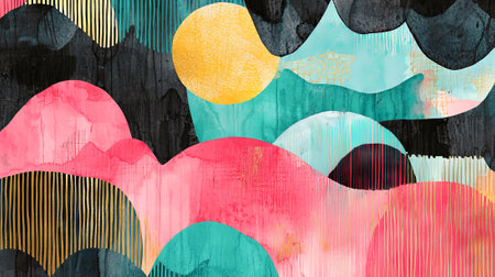 International Women's Day Abstract Art with Bold Colors and Patterns. Concept of Celebrating...