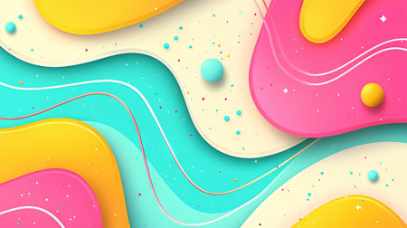 Vibrant Abstract Art with Bold Splashes of Pink, Yellow, and Blue. Concept of Modern Design,...
