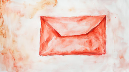 Chinese New Year Themed Watercolor Illustration of a Red Envelope. Concept of Tradition,...