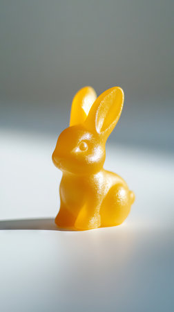 Golden Rabbit Figurine Close-Up Symbolizing Chinese New Year. Concept of Cultural Celebration,...