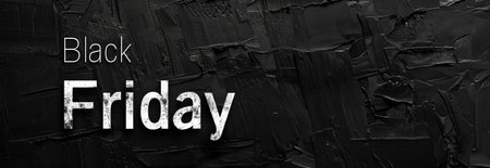 Grunge Black Friday Textured Banner with Text on a Dark Background. Concept of holiday shopping, retail discounts, seasonal sales. Copy space.の写真素材