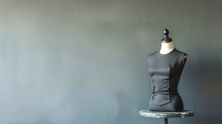 Elegant Tailor Mannequin on Clean White Background. Concept of Fashion Design, Sewing, Display, Minimalism. Copy space.の写真素材