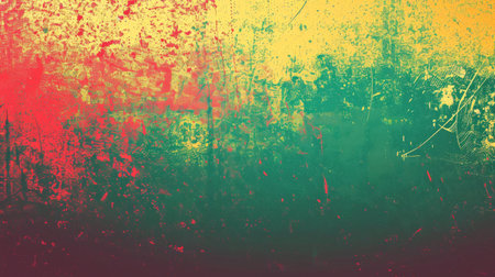 Vibrant Red, Green, and Yellow Textured Abstract Art. Concept of Dynamic Color Spectrum, Creative Expression, Artistic Freedom. Background.の写真素材