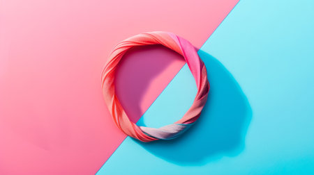Pink and blue headband on a split pink and blue background, Concept of fashion accessories, color...